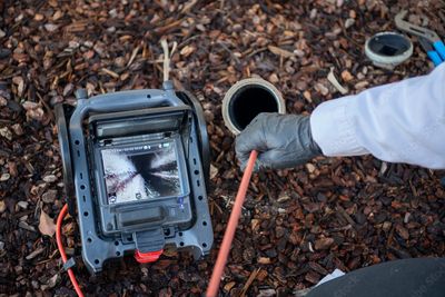Sewer camera inspection at an Aurora home