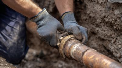 Licensed plumber performing sewer line work in Aurora