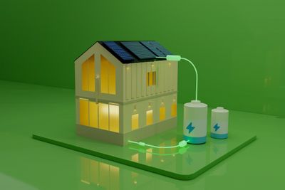 3D rendering of house powered by electrical water heating