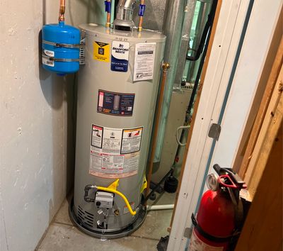 New water heater installed in basement of a home