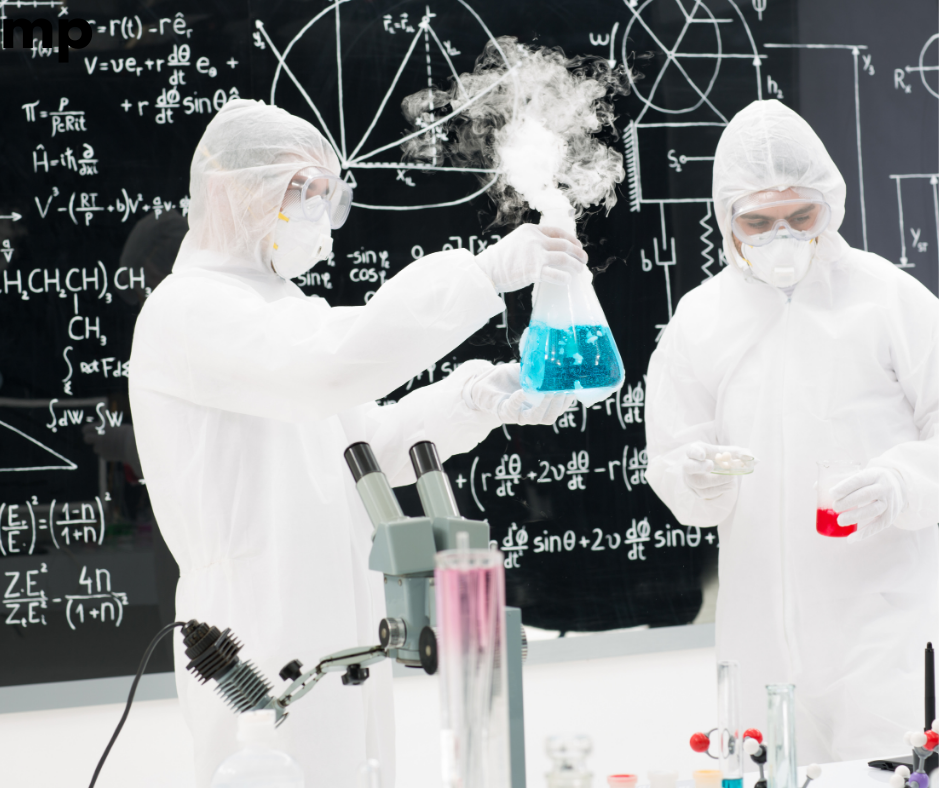 Scientists wearing safety gear