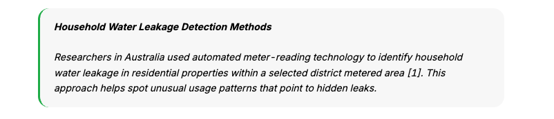 Household water leakage