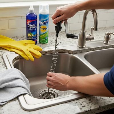 Professional plumber working on plumbing system in a modern home, emphasizing reliability and expertise